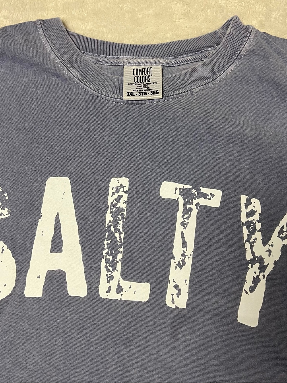 Comfort Colors Women’s Slate Blue 'SALTY' Graphic Sweatshirt 3XL